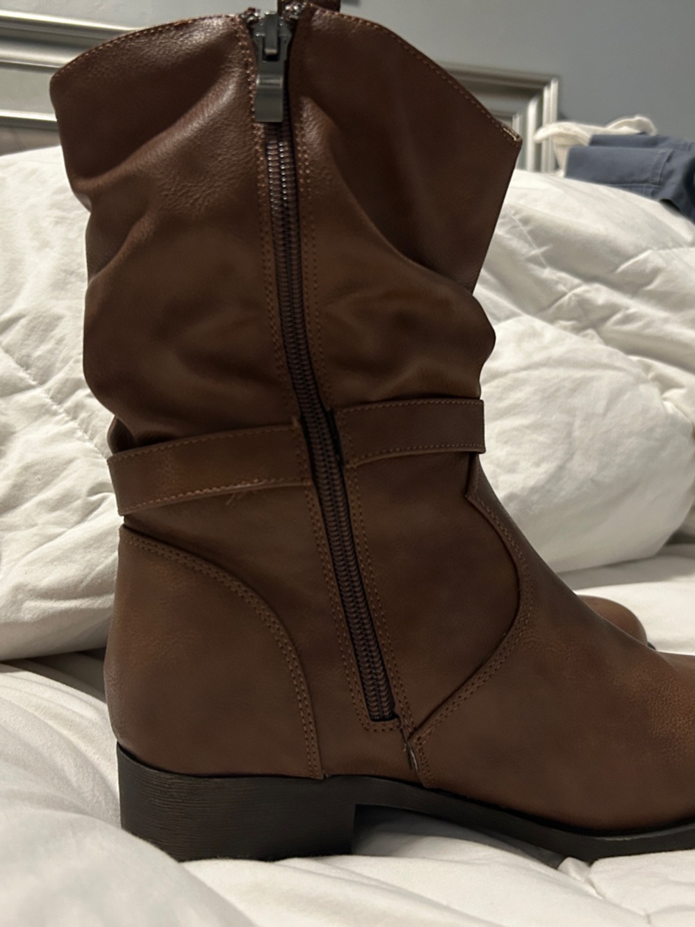 Brown Mid-Calf Zip Women’s Boot
